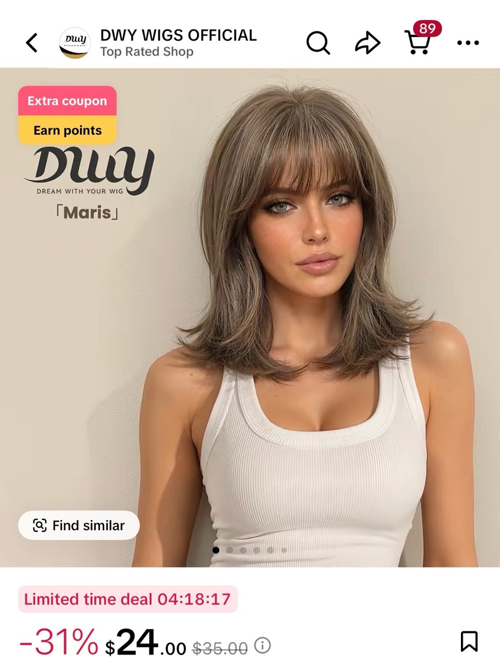 Maris Medium Layered Bob Wig with Bangs in Ash Brown